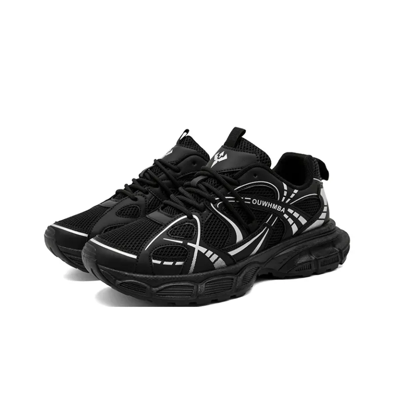 OUWENHEIMANBA Height Increasing Wear-Resistant Breathable Low-Top Chunky Sneakers Men's-3