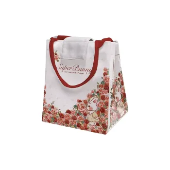 AOSONG Suede Technology Fabric Lunch Box Bag Keep Warm Meal Bag Handbag Regular Women's Rose Manor