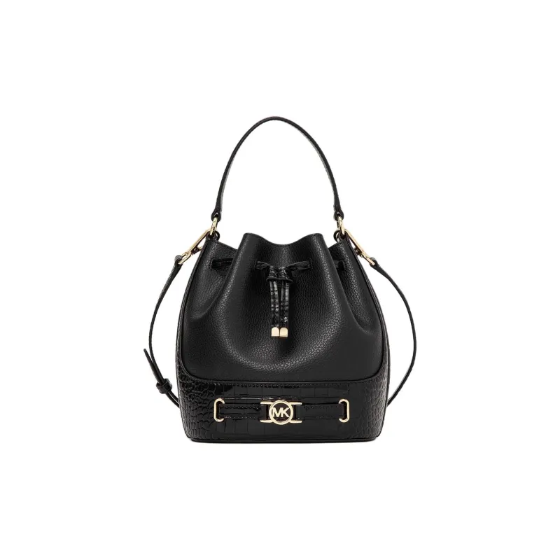 MICHAEL KORS Cow Leather Bucket Bags Shoulder Bag Crossbody Bag Handbag Medium Size Women's Black-0
