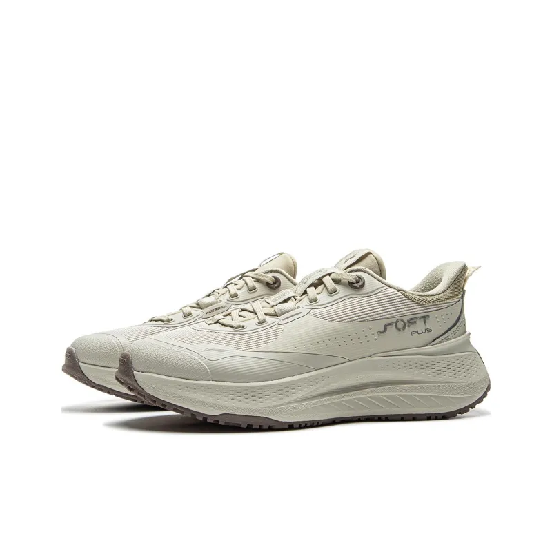 LiNing SOFT PLUS Cushioning, Wear Resistant Low Top Casual Shoes Women's Beige-2