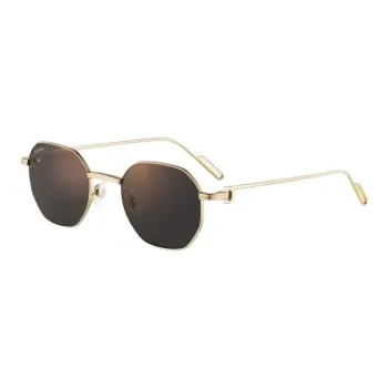 CARTIER Metal Gold Plated Round Sunglasses Unisex Gold
