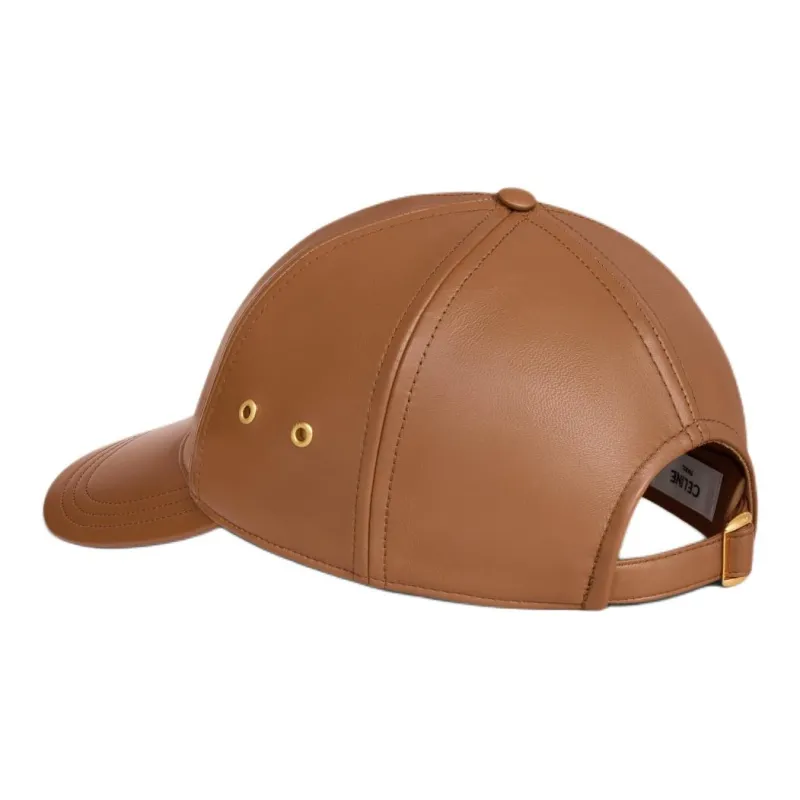 CELINE Triomphe Baseball Cap In Lambskin-3