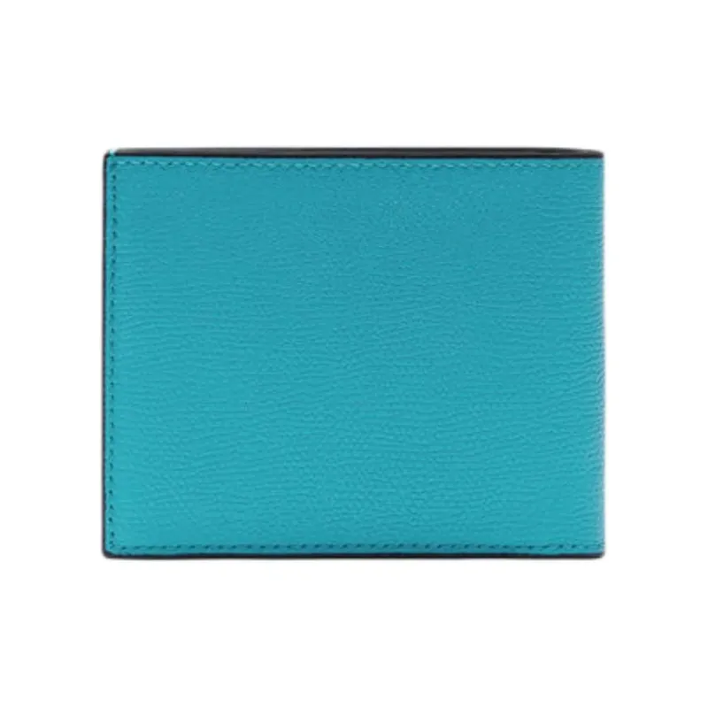Valextra Millepunte Calfskin Coin Purse Wallet Men's Sapphire Blue-1