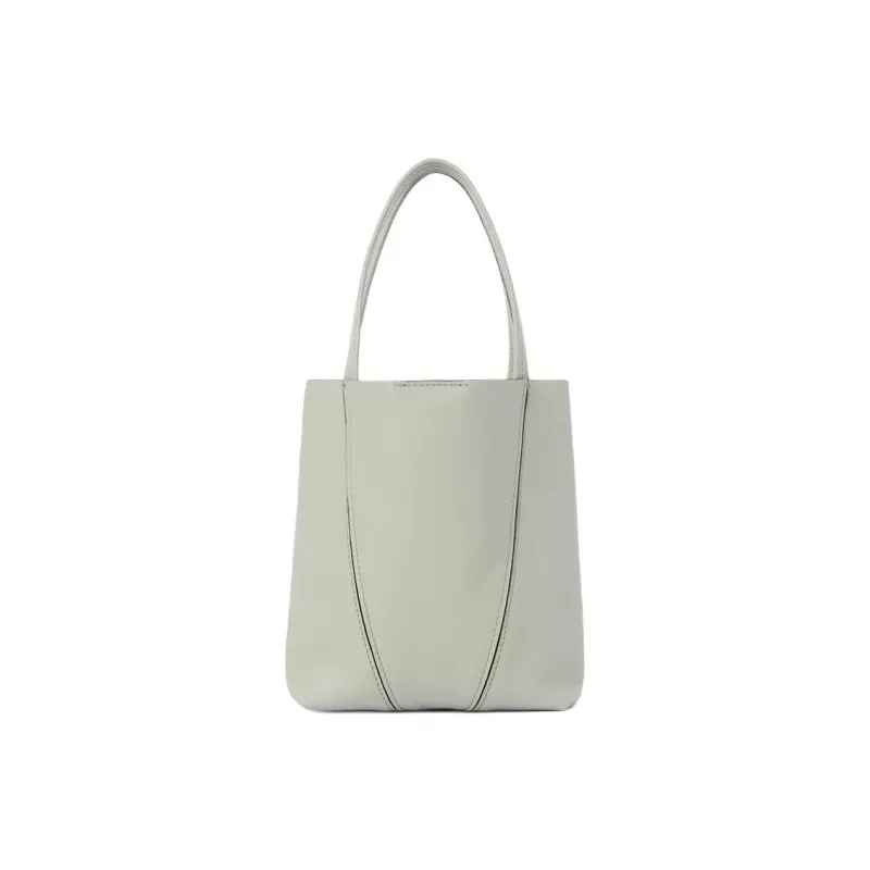 Chloe Cow Leather Tote Bag Shopping Bag Handbag Small Size Women's Seaweed Color-3