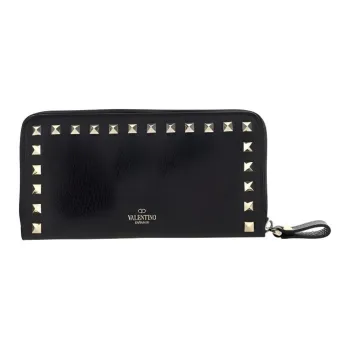 Valentino Cow Leather Wallet Women's Black