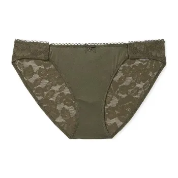 Victoria's Secret Body By Adaptive Lace-Back Bikini Panty/CO Underpants Women's 1 Pack Olive