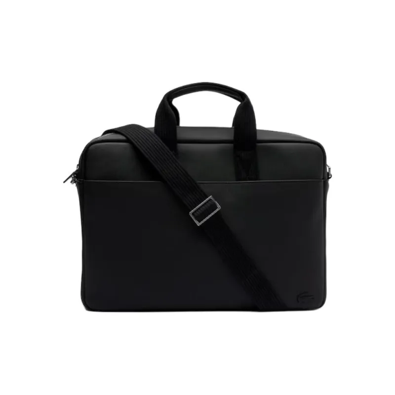LACOSTE Polyurethane Laptop Bag Shoulder Bag Crossbody Bag Handbag Men's Black-0