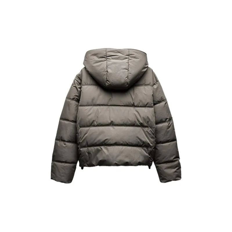 ZARA Puffer Jacket Women's Khaki-1