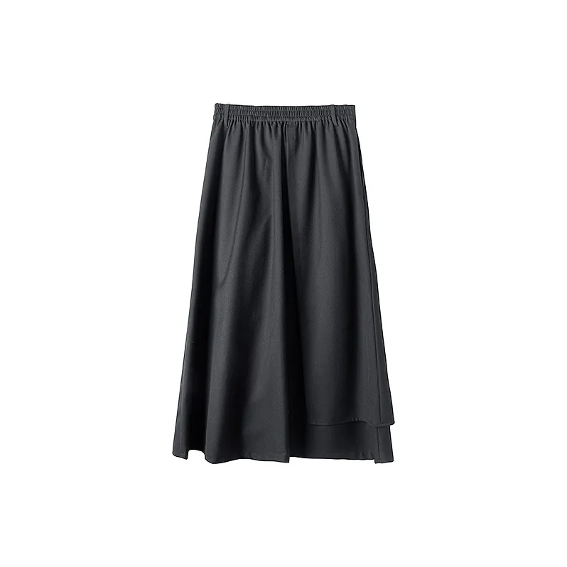 HUANXIANGZHE Skirt Unisex Black-1