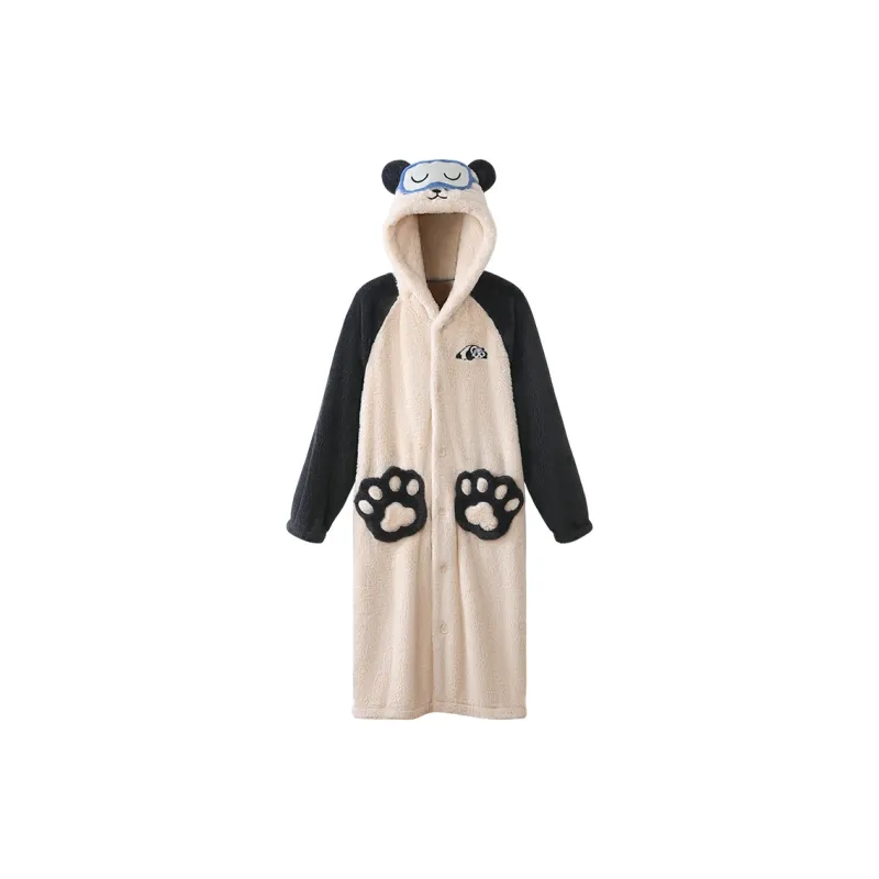 JINGYUN Pajama Robe Winter Men's Apricot-0