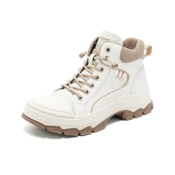 RED DRAGONFLY High Top Shoes Breathable Lightweight High Top Casual Shoes Women's Beige Apricot Beige Black
