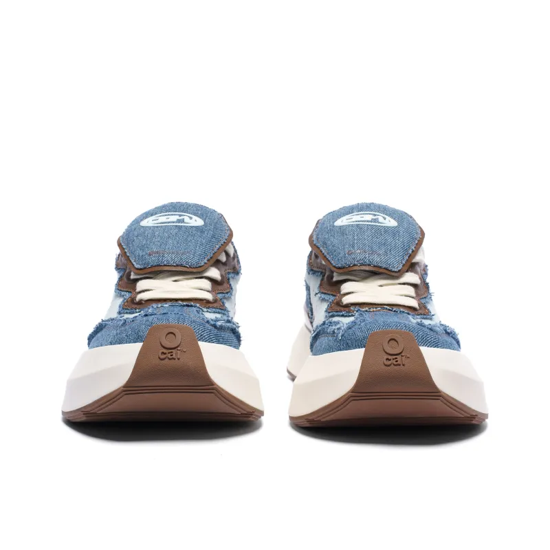 Ocai Anti-Slip Wear-Resistant Low-Top Casual Running Shoes Women's Denim Blue Brown-2