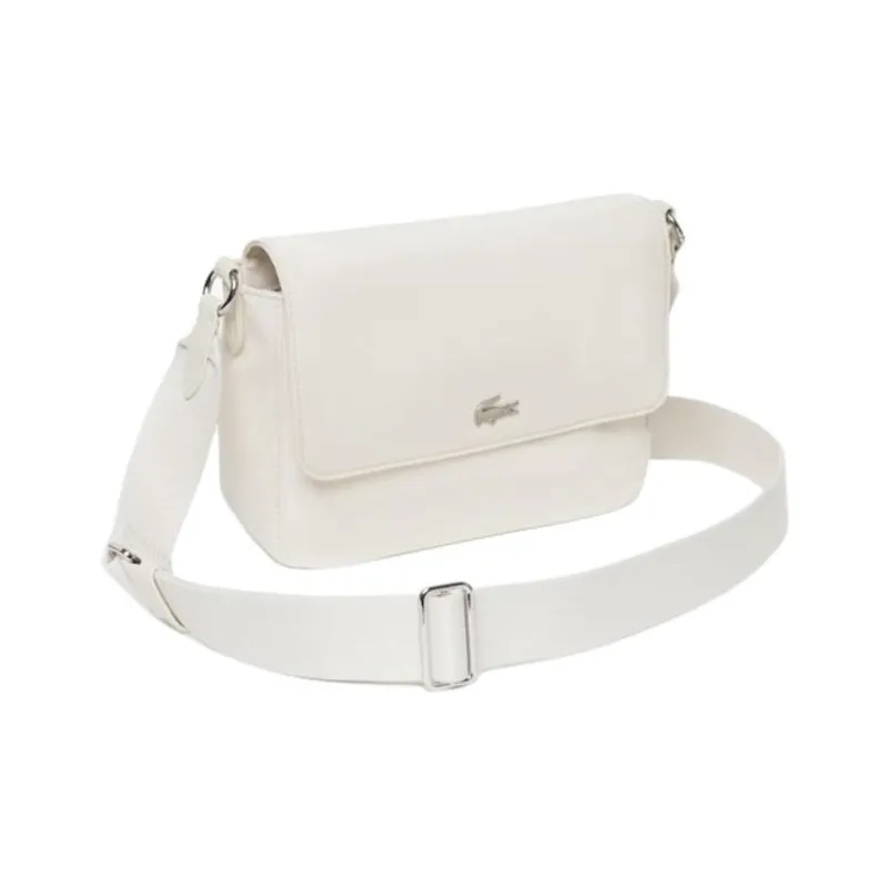 LACOSTE Nylon Shoulder Bag, Crossbody Bag Women's White-1