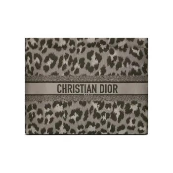 DIOR DiorTravel Technical Fabric Clutch Coin Purse Shoulder Bag Women's Gray