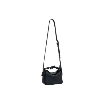 UNIFINGER Litchi Grain Top Grain Cow Leather One Shoulder Handbag Women's Black