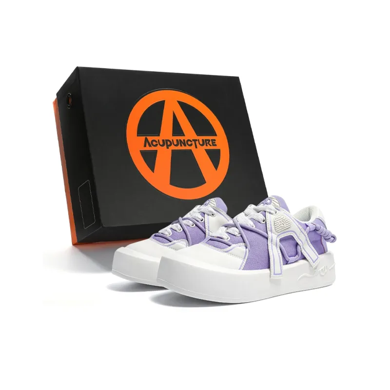 Acupuncture Low Top Skateboard Shoes Women's Taro Purple Box-0