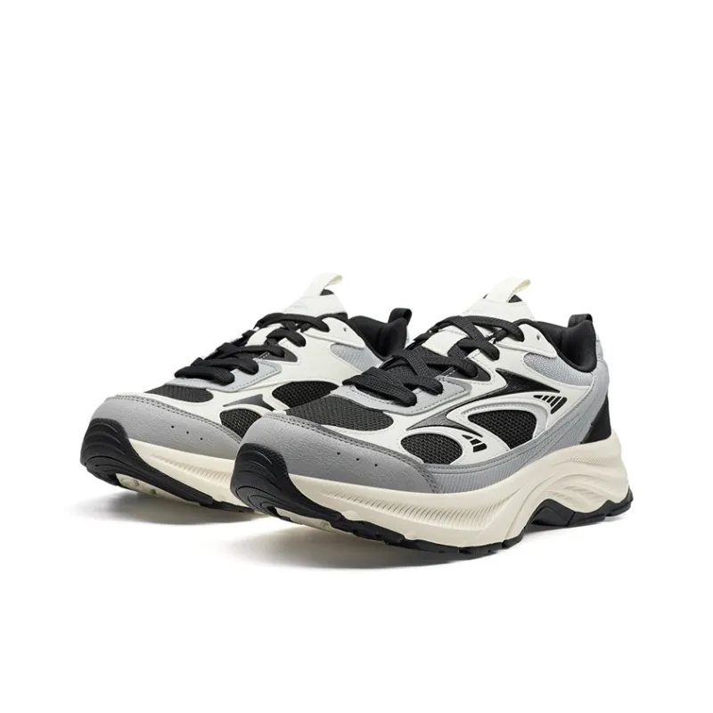 XTEP Height Increasing Coverage Low Top Chunky Sneakers Men's Elegant Gray/Light Gray/Black-4