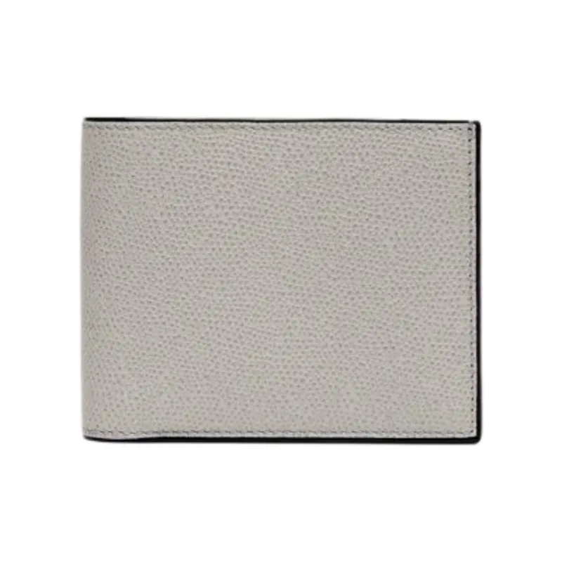 Valextra Millepunte Calfskin Coin Purse Wallet Men's Gray-0