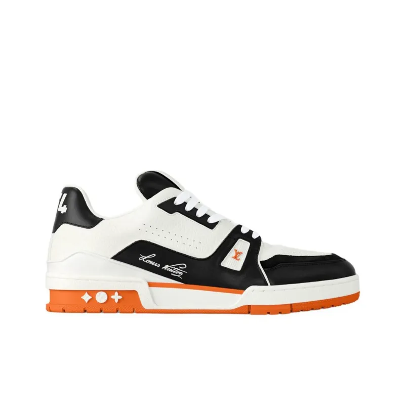 LOUIS VUITTON Trainer Low Top Skateboard Shoes Men's Orange-1