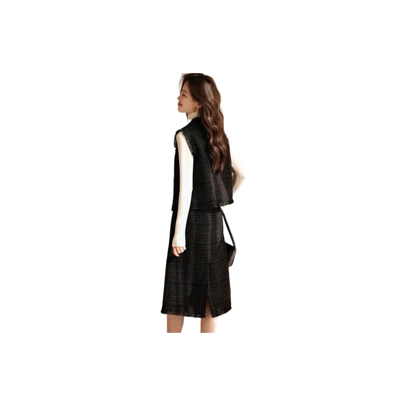 Mo Han Yi Mei Skirt Set Women's Black-1
