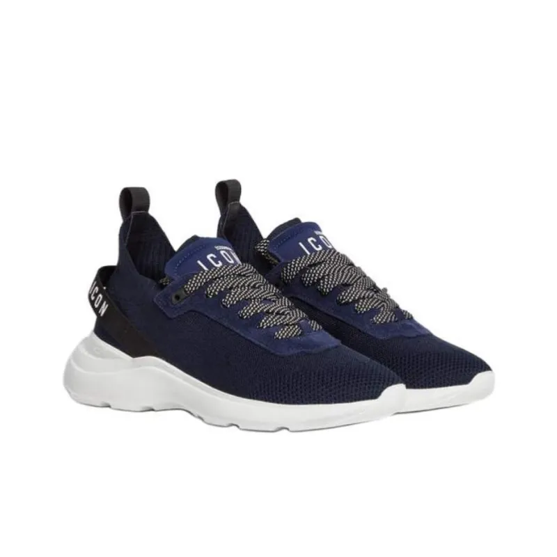 DSQUARED 2 ICON Fly Low Top Casual Shoes Men's Marine Blue-2