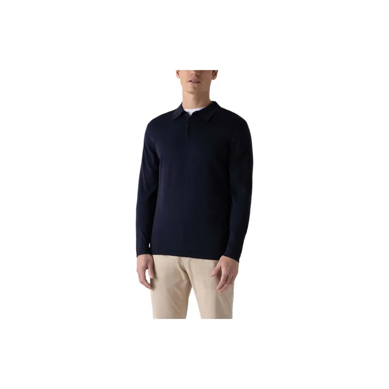 SUNSPEL Merino Wool Long Sleeve Polo Top-2