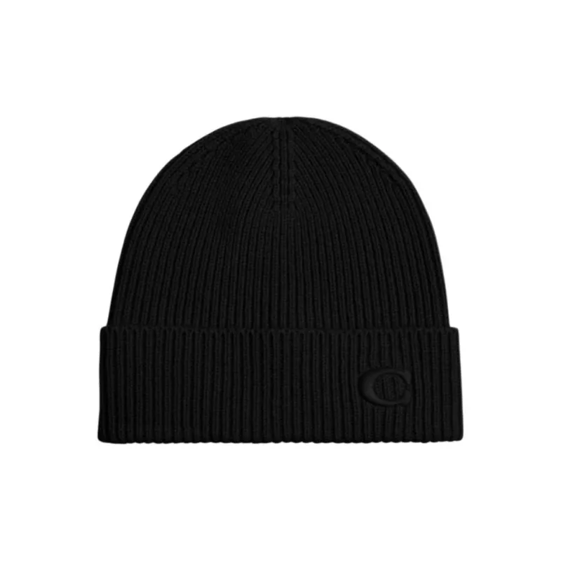 COACH Sheep Wool Beanies Unisex Black-0