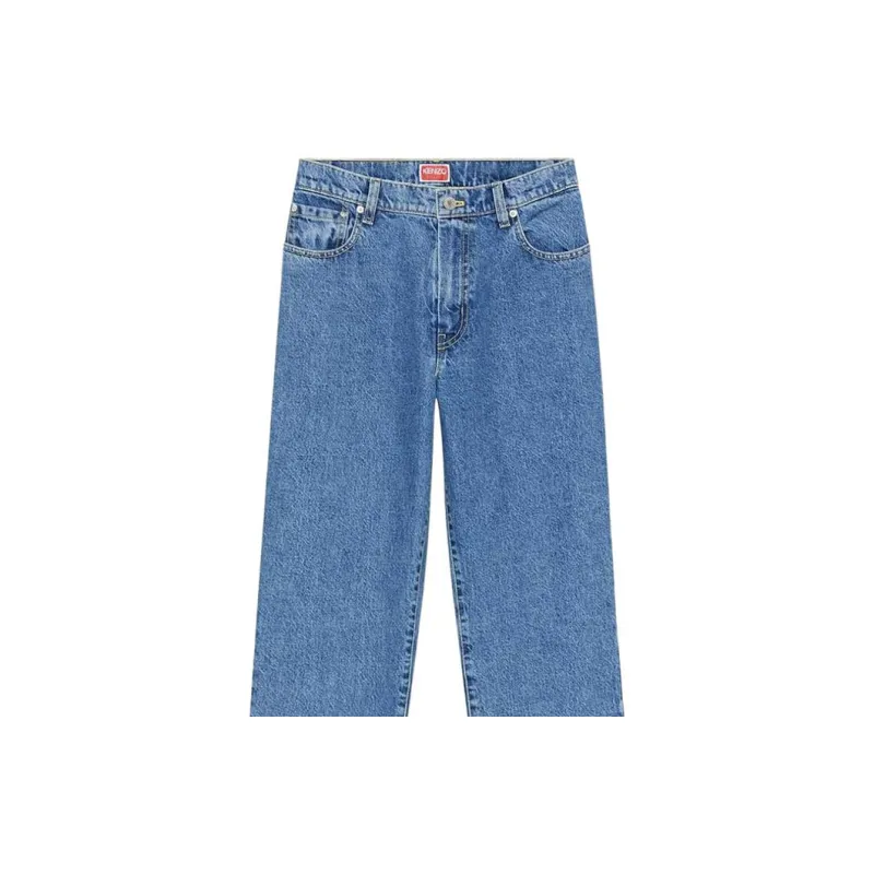 KENZO Logo Patch Straight Leg Jeans-6