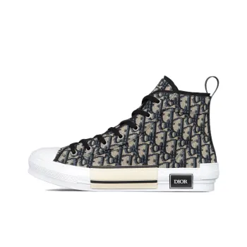 DIOR B23 High Top Skateboard Shoes Men's Beige Black