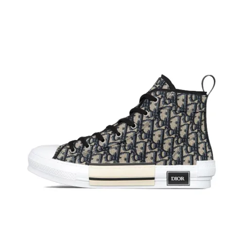 DIOR B23 High Top Skateboard Shoes Men's Beige Black