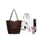 Brown Print Pattern+Exclusive Shopping Bag+Greeting Card+Dried Flower