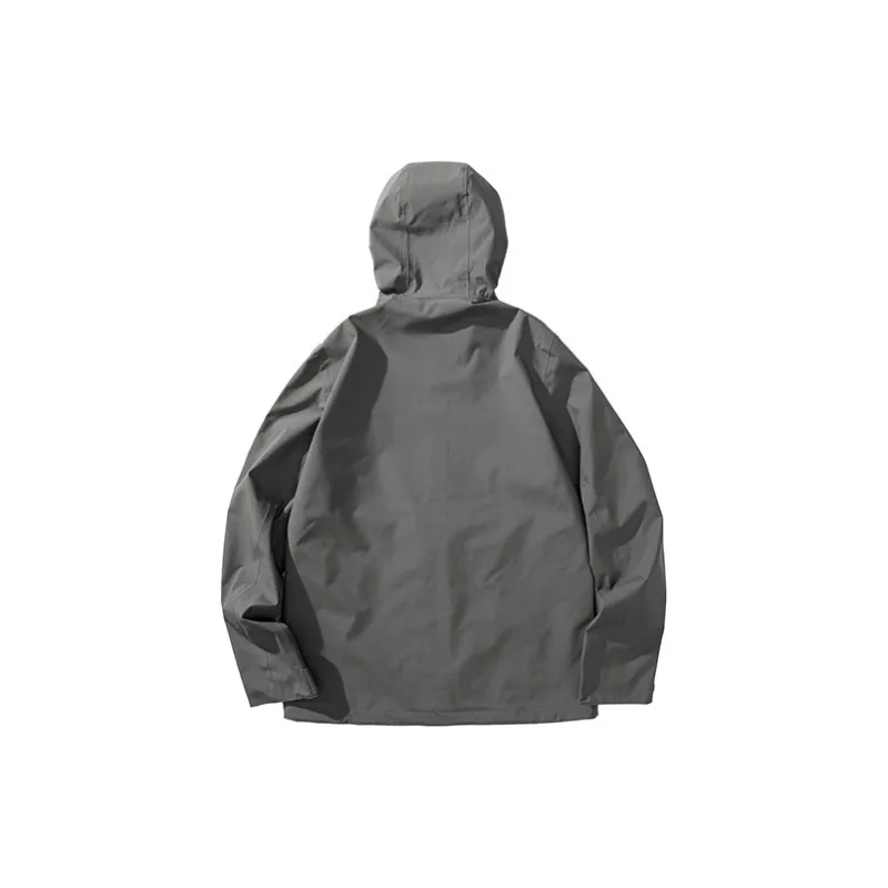 Jack Wolfskin Hiking Outdoor Hiking Waterproof And Windproof Windbreaker Jacket Unisex Slate Gray With A Free Accessory-3