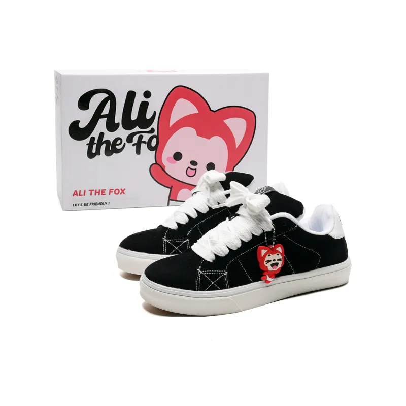 ALI THE FOX Slip Resistant, Abrasion Resistant, Lightweight Low Top Skateboard Shoes Unisex Box Included-0
