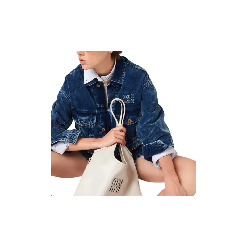 MIU MIU Denim Jackets Women's Blue-3