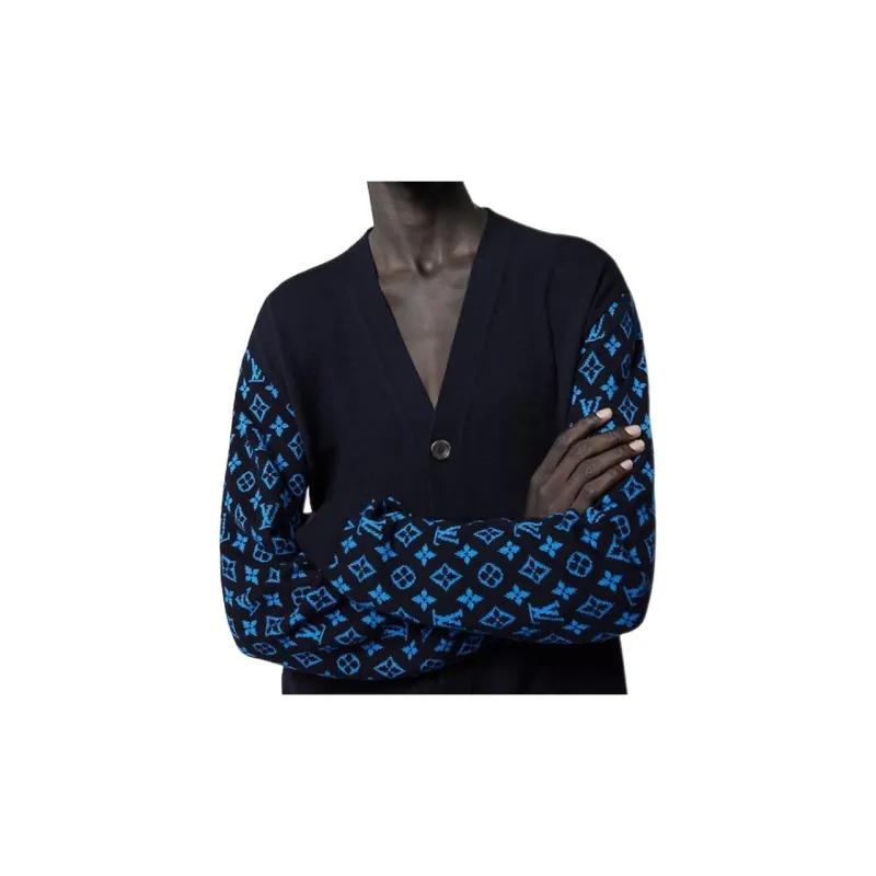 LOUIS VUITTON Monogram Cashmere Mix Cardigan-4