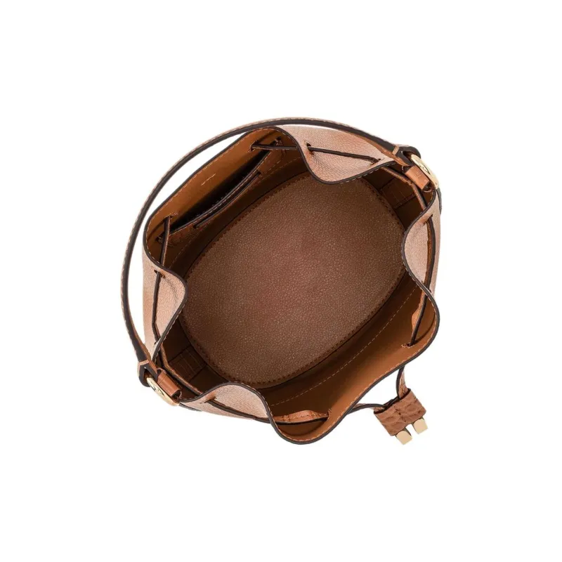 MICHAEL KORS Cow Leather Bucket Bag, Shoulder Bag, Crossbody Bag, Handbag Medium Size Women's Brown-2