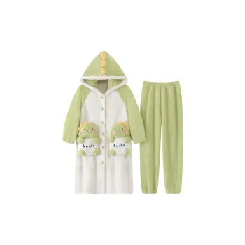 Maultiay Pajama Set Women's Green Fleece