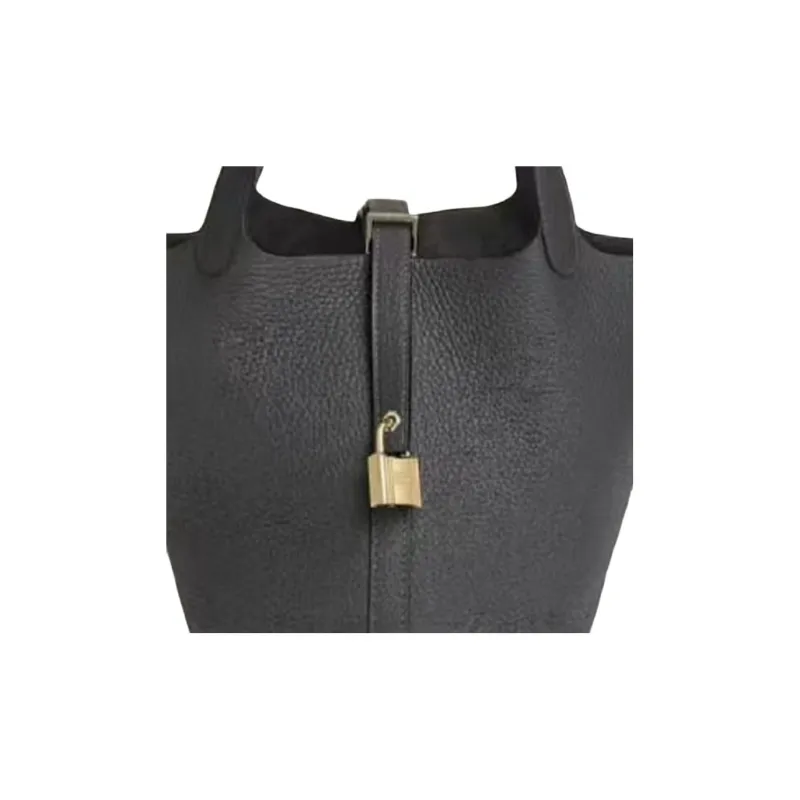 HERMES Picotin Lock Clemence Bullock Leather Basket Bag Handbag Bucket Bag Women's Slate Gray-1