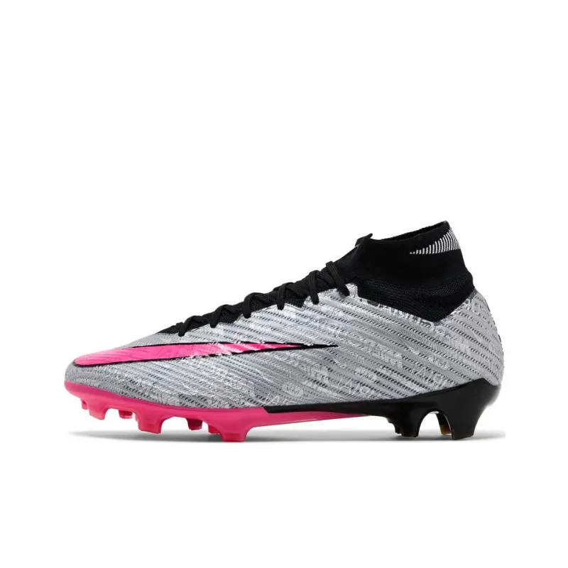 Nike Zoom Mercurial Superfly 9 Cushioning, Wear Resistant Soccer Shoes Men's Silver-0