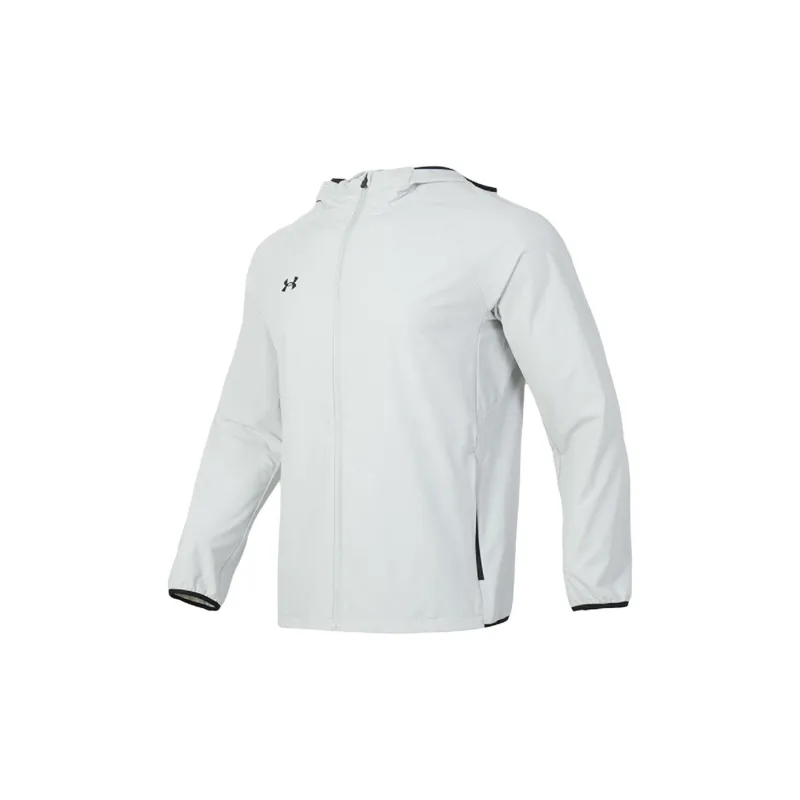 Under Armour Keep Warm From The Wind Windbreaker Jacket Unisex Gray Comes With Necklace-1