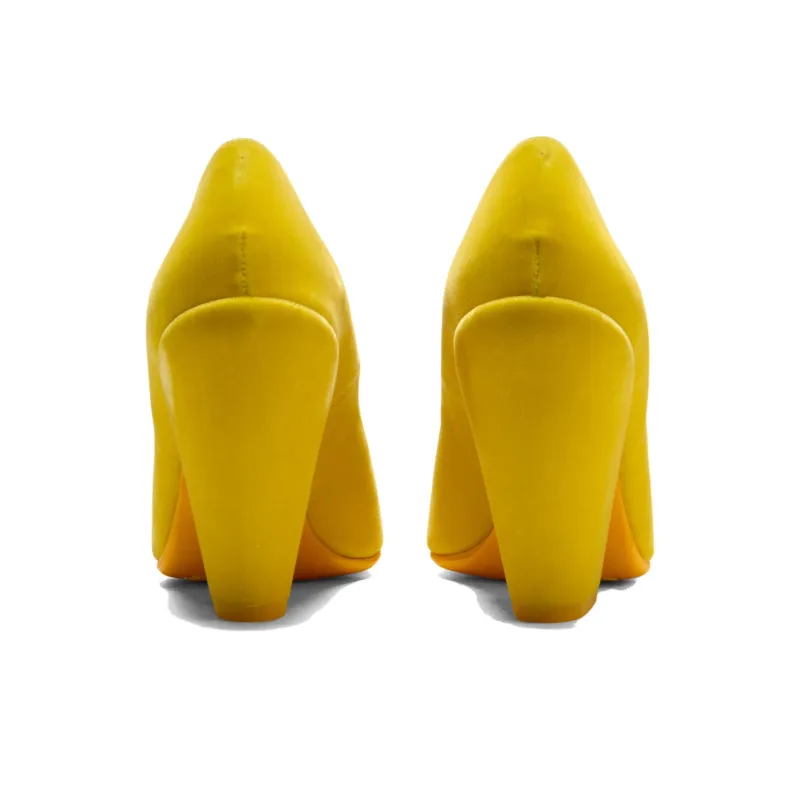 Onitsuka Tiger Chunky Heel High Heels Women's Yellow-4