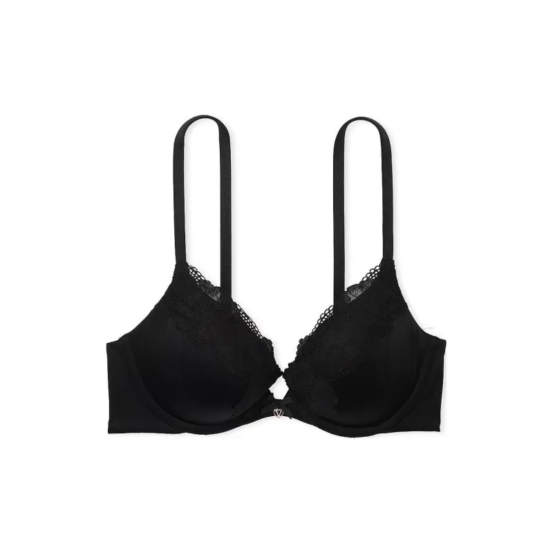 Victoria's Secret Body By Lace-Trim Push-Up Bra /Black Bra Women's Black-0