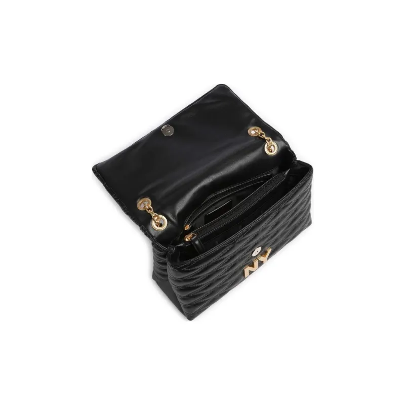DKNY Fine Grain Cow Leather Portable Crossbody Bag, Shoulder Bag Women's Black-3