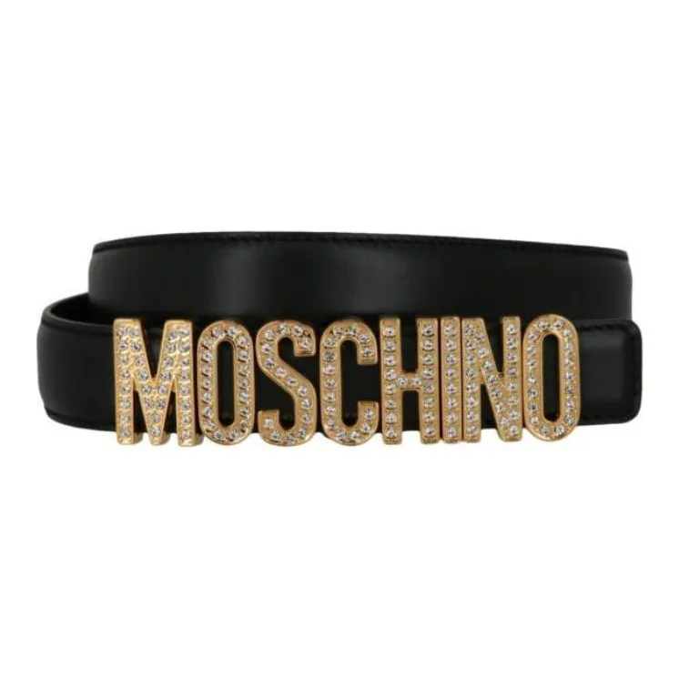 MOSCHINO Calf Leather Logo Belt-1