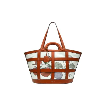 RADLEY Cow Leather Tote Bag Shopping Bag Shoulder Bag Handbag Large Size Women's Red Brown