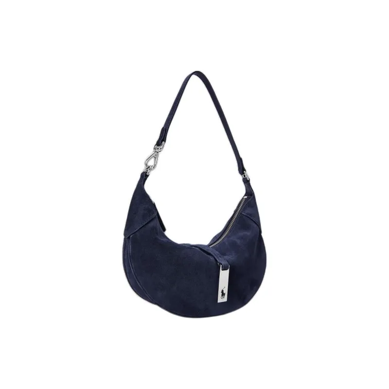 Polo Ralph Lauren Polo ID Cow Leather Handbag, Shoulder Bag Mini Women's Navy Blue-1