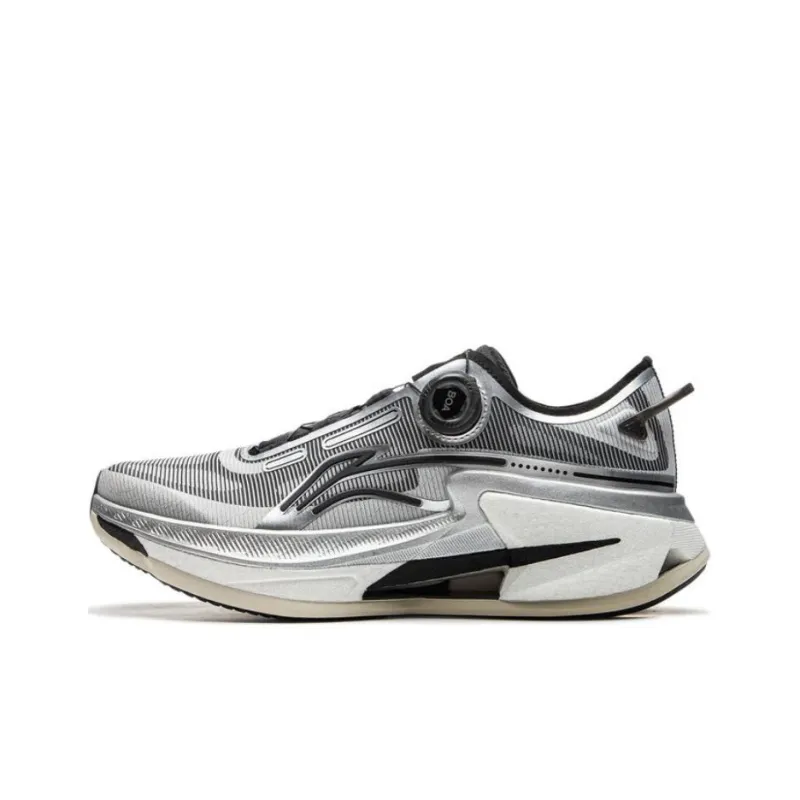LiNing Liuliu 8 PRO Anti Slip Wear Resistant Low Top Running Shoes Men's Gray Black White-0