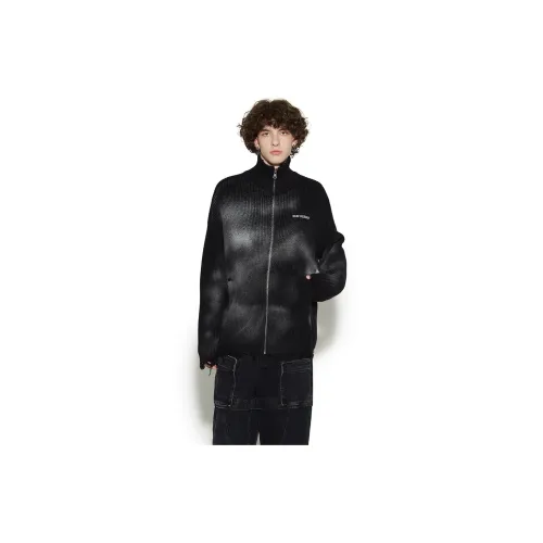 VANN VALRENCÉ Knitwear Unisex Black Gray Brushed Color