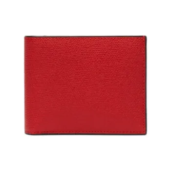 Valextra Millepunte Calfskin Coin Purse Wallet Men's Red