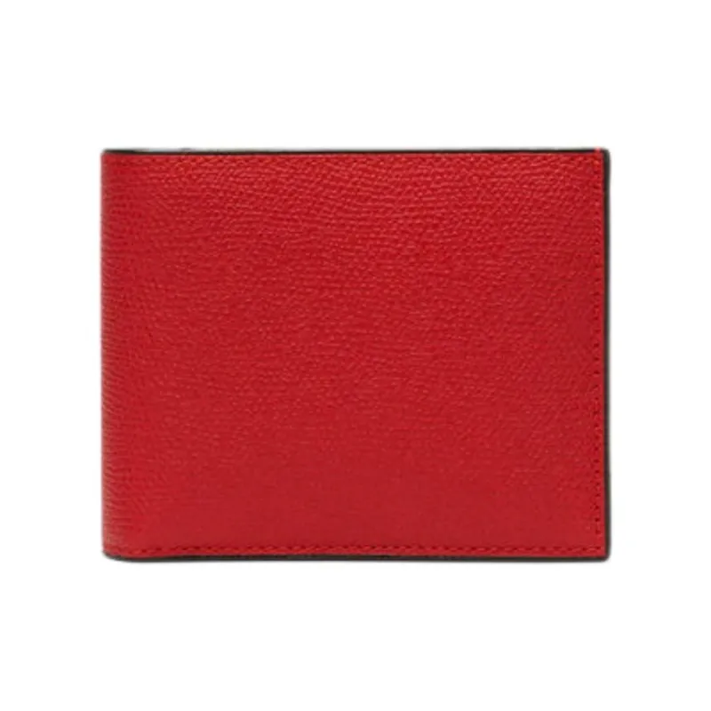 Valextra Millepunte Calfskin Coin Purse Wallet Men's Red-0